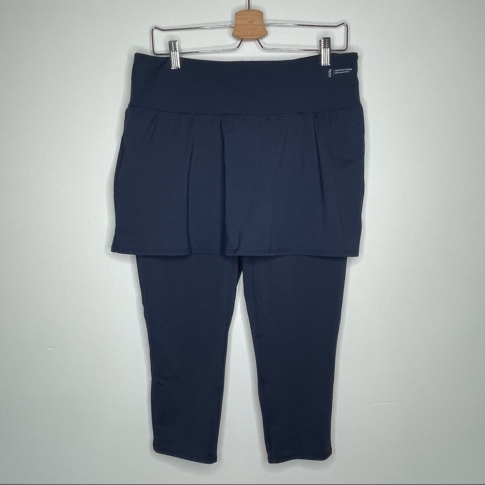 Zuda Z-Move Cropped Skirted Leggings Large Petite Navy Yoga Active Modest Large - Picture 3 of 9